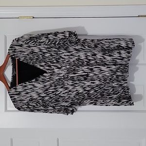 Dress Barn Black & White Sparkle Top